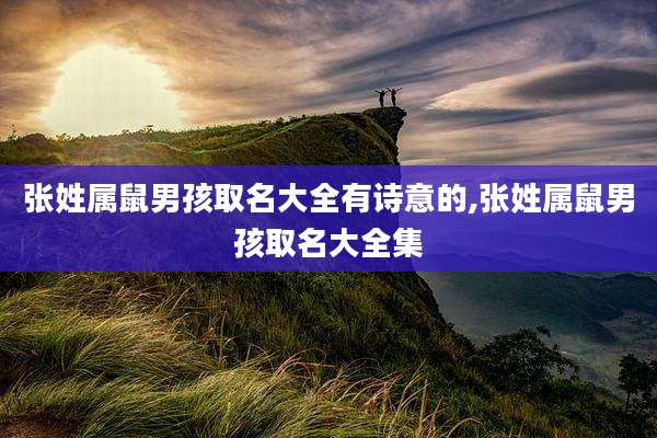 张姓属鼠男孩取名大全有诗意的,张姓属鼠男孩取名大全集