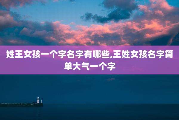 姓王女孩一个字名字有哪些,王姓女孩名字简单大气一个字