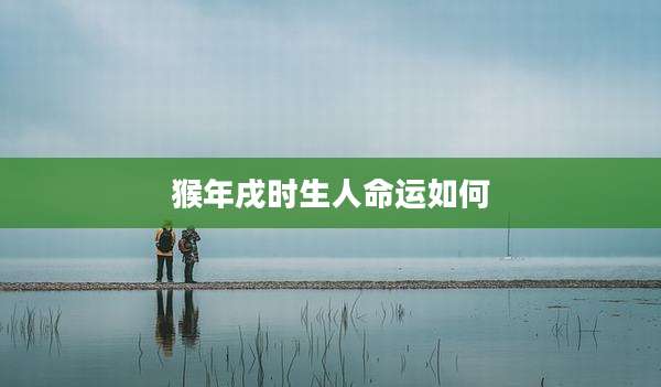 猴年戌时生人命运如何