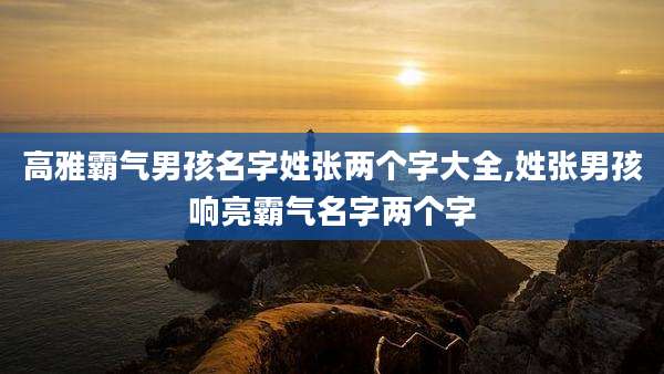 高雅霸气男孩名字姓张两个字大全,姓张男孩响亮霸气名字两个字