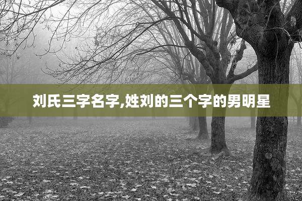 刘氏三字名字,姓刘的三个字的男明星
