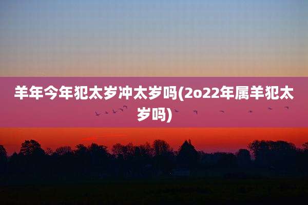 羊年今年犯太岁冲太岁吗(2o22年属羊犯太岁吗)