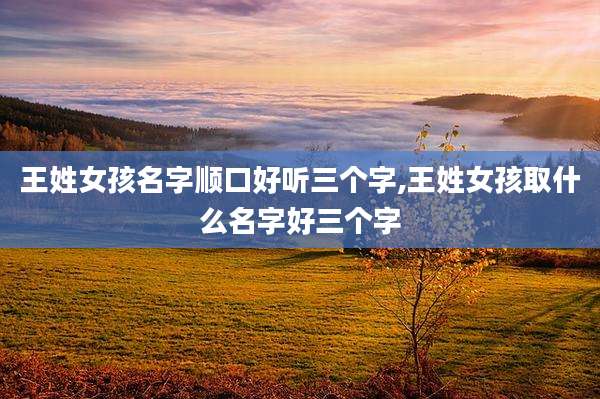 王姓女孩名字顺口好听三个字,王姓女孩取什么名字好三个字
