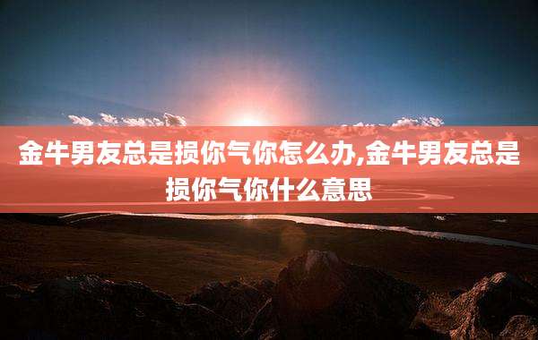 金牛男友总是损你气你怎么办,金牛男友总是损你气你什么意思