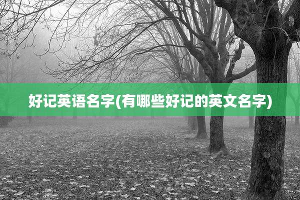 好记英语名字(有哪些好记的英文名字)