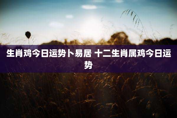 生肖鸡今日运势卜易居 十二生肖属鸡今日运势