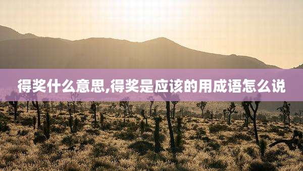 得奖什么意思,得奖是应该的用成语怎么说