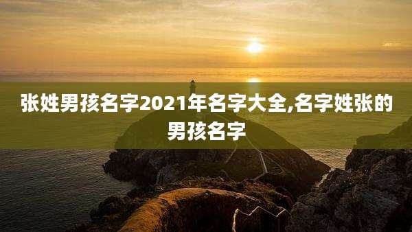 张姓男孩名字2021年名字大全,名字姓张的男孩名字