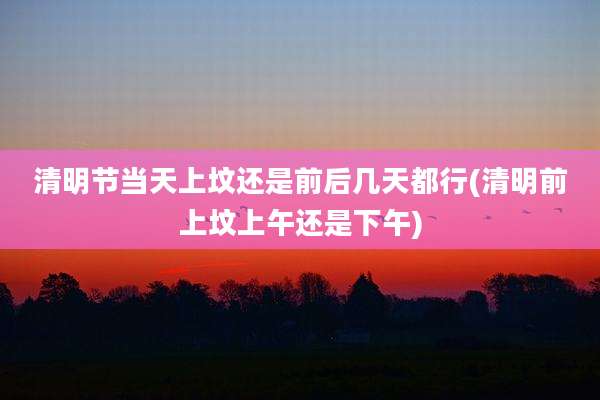 清明节当天上坟还是前后几天都行(清明前上坟上午还是下午)