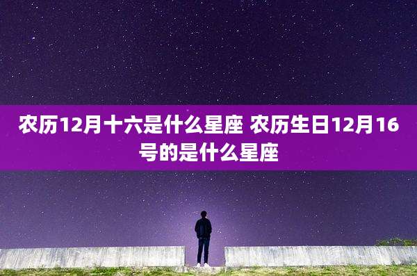 农历12月十六是什么星座 农历生日12月16号的是什么星座