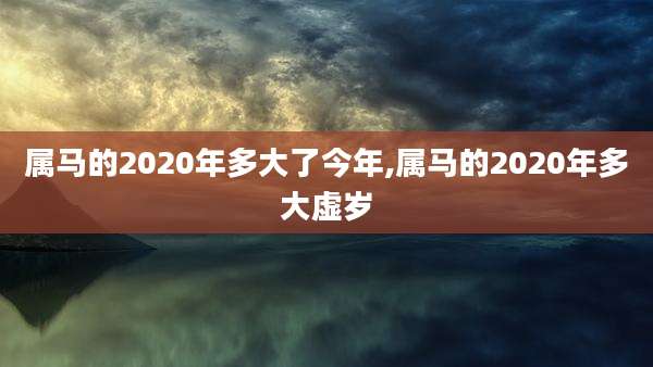 属马的2020年多大了今年,属马的2020年多大虚岁