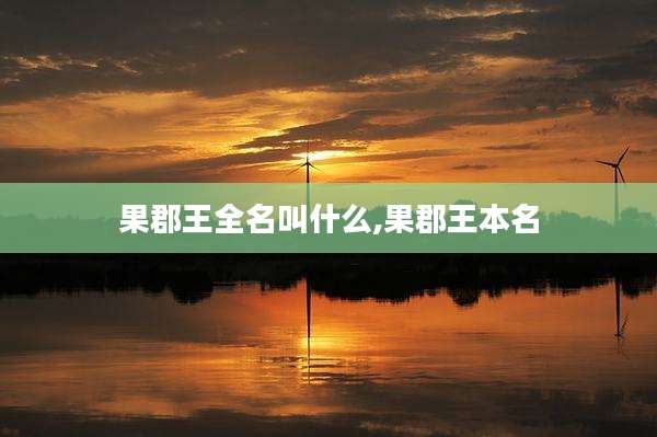 果郡王全名叫什么,果郡王本名