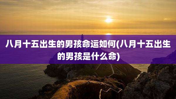 八月十五出生的男孩命运如何(八月十五出生的男孩是什么命)