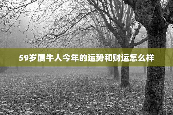 59岁属牛人今年的运势和财运怎么样