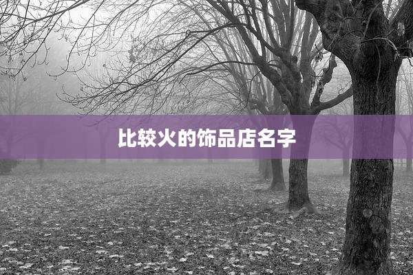 比较火的饰品店名字