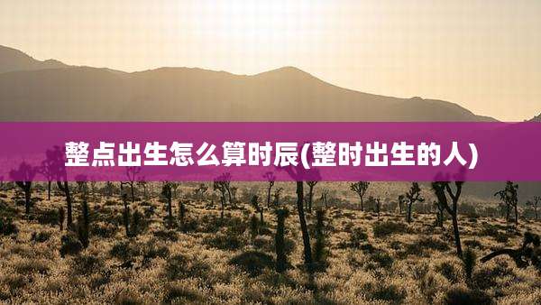 整点出生怎么算时辰(整时出生的人)