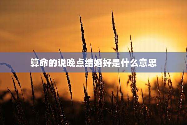 算命的说晚点结婚好是什么意思