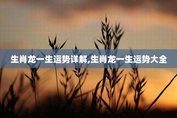 生肖龙一生运势详解,生肖龙一生运势大全