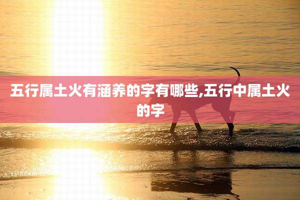 五行属土火有涵养的字有哪些,五行中属土火的字