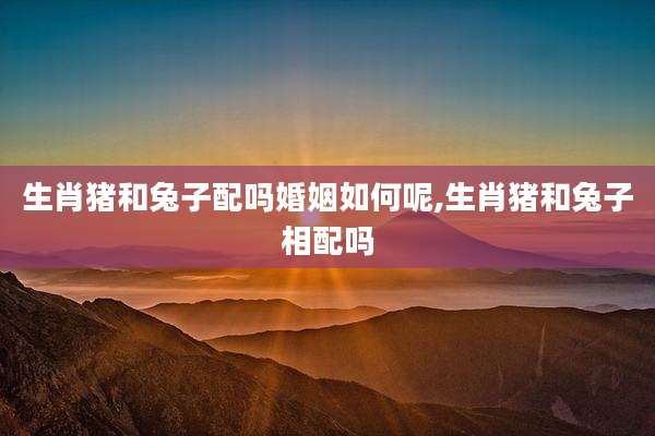 生肖猪和兔子配吗婚姻如何呢,生肖猪和兔子相配吗