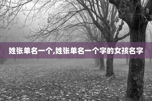姓张单名一个,姓张单名一个字的女孩名字
