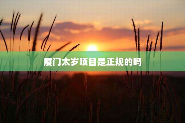 厦门太岁项目是正规的吗