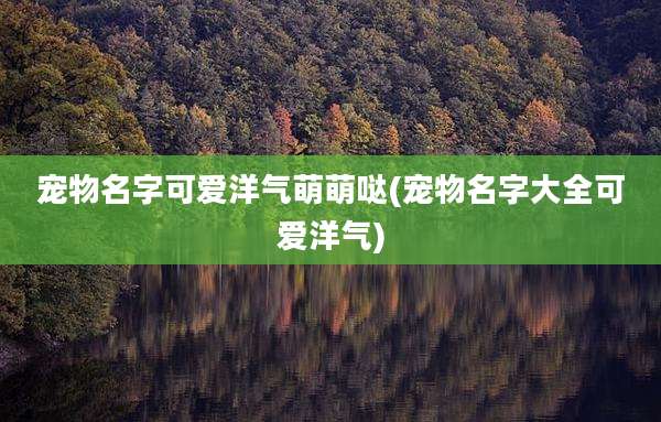 宠物名字可爱洋气萌萌哒(宠物名字大全可爱洋气)