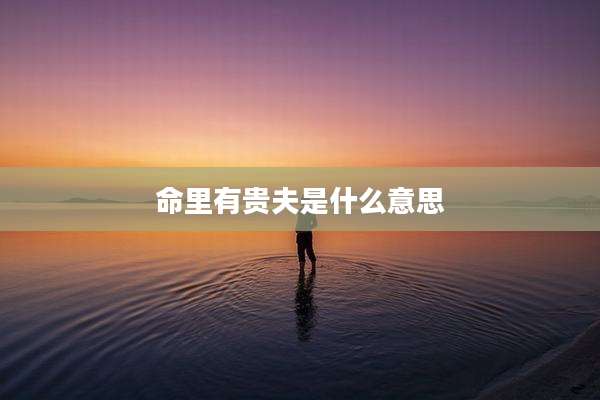 命里有贵夫是什么意思