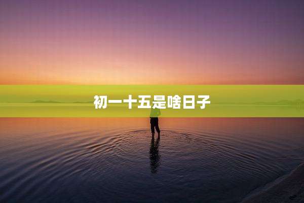 初一十五是啥日子