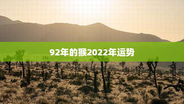 92年的猴2022年运势