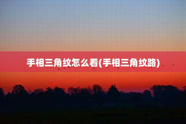 手相三角纹怎么看(手相三角纹路)