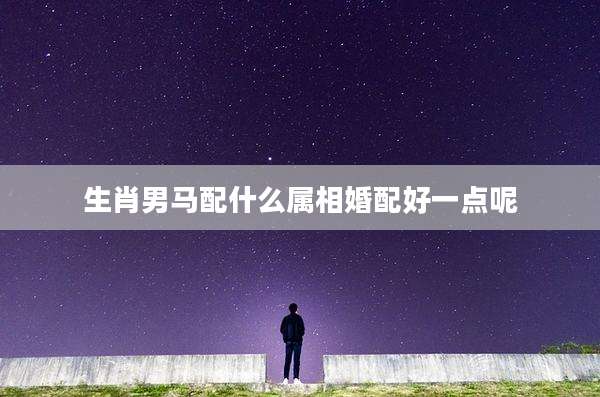 生肖男马配什么属相婚配好一点呢