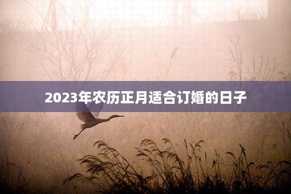 2023年农历正月适合订婚的日子