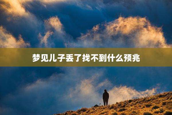 梦见儿子丢了找不到什么预兆