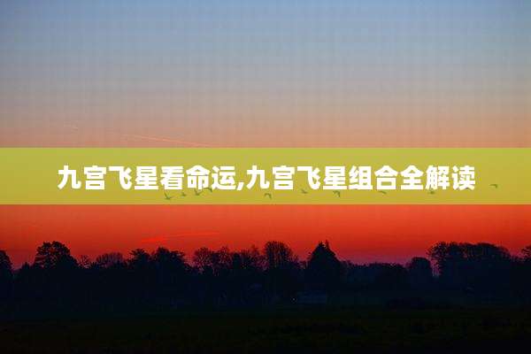 九宫飞星看命运,九宫飞星组合全解读