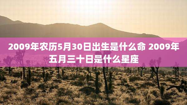 2009年农历5月30日出生是什么命 2009年五月三十日是什么星座