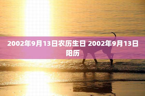 2002年9月13日农历生日 2002年9月13日阳历