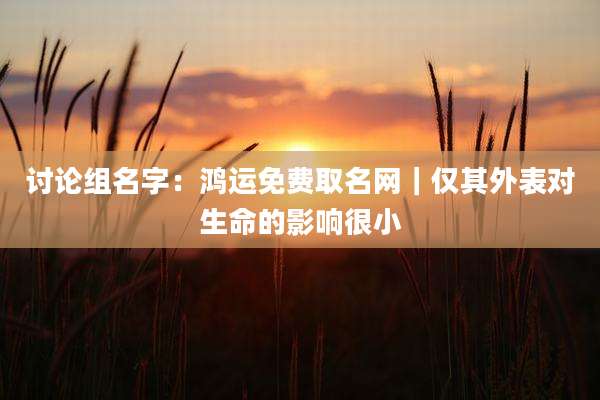 讨论组名字：鸿运免费取名网｜仅其外表对生命的影响很小
