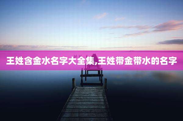 王姓含金水名字大全集,王姓带金带水的名字