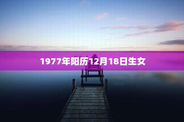 1977年阳历12月18日生女