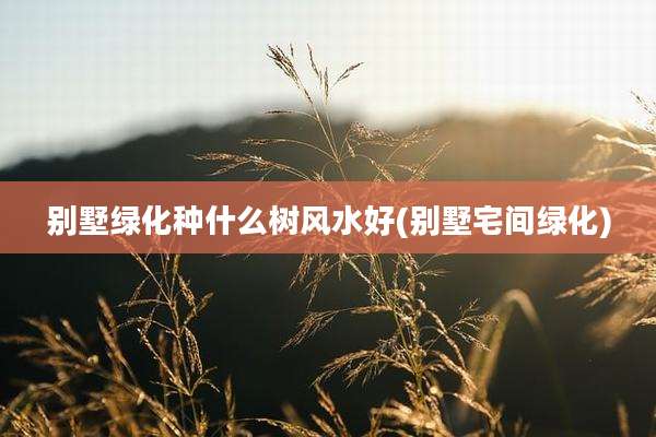 别墅绿化种什么树风水好(别墅宅间绿化)