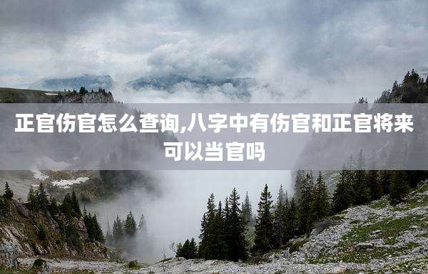 正官伤官怎么查询,八字中有伤官和正官将来可以当官吗