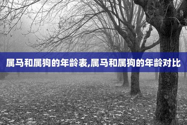 属马和属狗的年龄表,属马和属狗的年龄对比