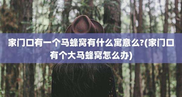 家门口有一个马蜂窝有什么寓意么?(家门口有个大马蜂窝怎么办)