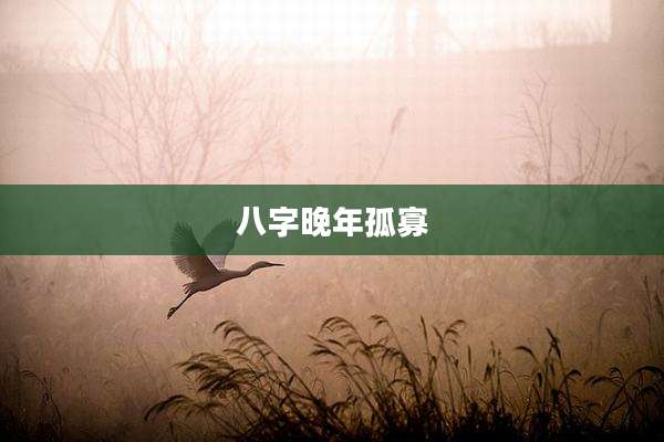 八字晚年孤寡
