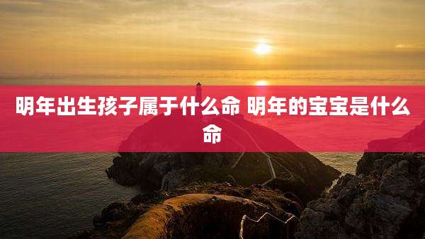 明年出生孩子属于什么命 明年的宝宝是什么命