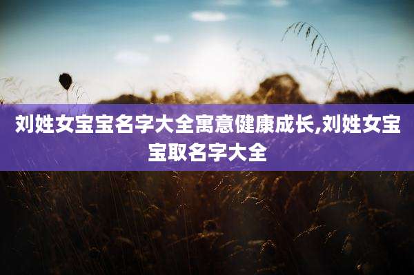 刘姓女宝宝名字大全寓意健康成长,刘姓女宝宝取名字大全