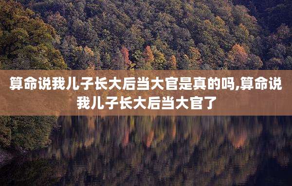 算命说我儿子长大后当大官是真的吗,算命说我儿子长大后当大官了