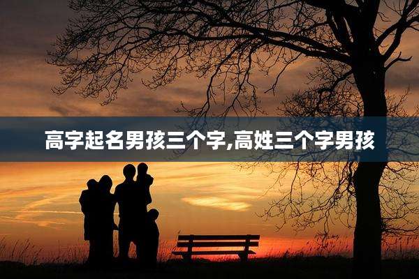 高字起名男孩三个字,高姓三个字男孩
