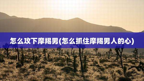 怎么攻下摩羯男(怎么抓住摩羯男人的心)